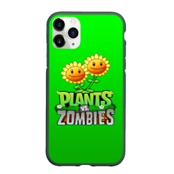 Чехол для iPhone 11 Pro Max матовый Plants vs zombies