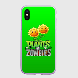 Чехол для iPhone XS Max матовый Plants vs zombies
