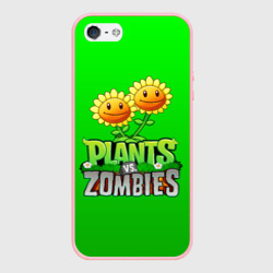 Чехол для iPhone 5/5S матовый Plants vs zombies