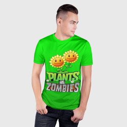 Мужская футболка 3D Slim Plants vs zombies - фото 2