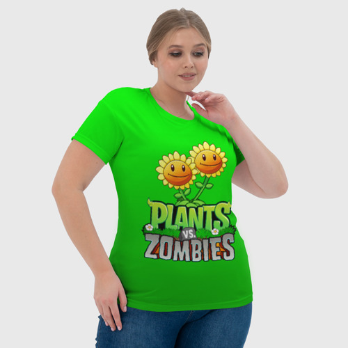 Женская футболка 3D Plants vs zombies, цвет 3D печать - фото 6