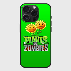Чехол силиконовый для Apple iPhone 15 Pro матовый Plants vs zombies