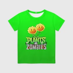 Детская футболка 3D Plants vs zombies