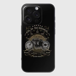 Чехол для iPhone 16 Pro силиконовый с защитой камеры Old school custom bike