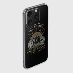Чехол для iPhone 15 Pro силиконовый с защитой камеры Old school custom bike - фото 2