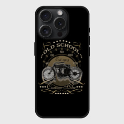 Чехол силиконовый для Apple iPhone 15 Pro матовый Old school custom bike