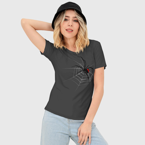 Женская футболка 3D Slim Паук, цвет 3D печать - фото 3