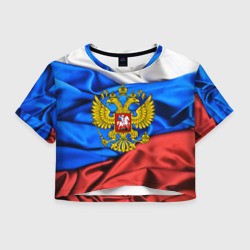 Женская футболка Crop-top 3D Россия