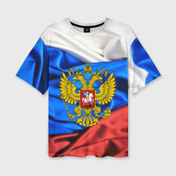 Женская футболка oversize 3D Россия