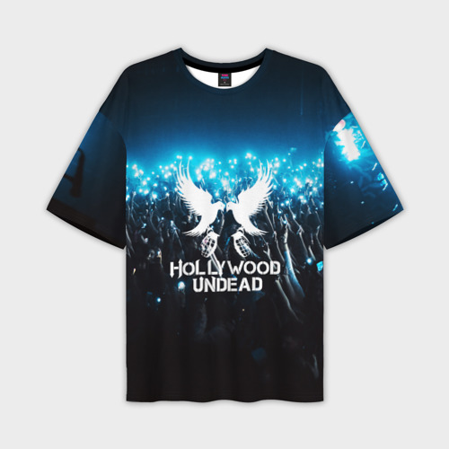 Мужская футболка оверсайз с принтом Hollywood Undead, вид спереди №1