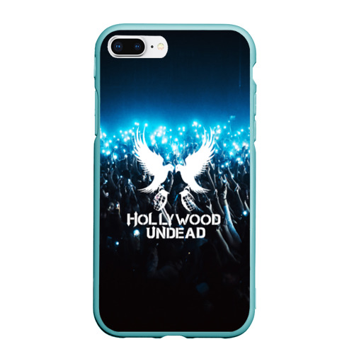 Чехол для iPhone 7Plus/8 Plus матовый Hollywood Undead, цвет мятный