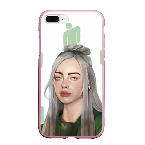 Чехол для iPhone 7Plus/8 Plus матовый BILLIE EILISH, цвет розовый