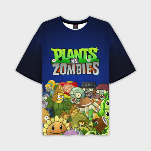 Мужская футболка oversize 3D Plants vs zombies, цвет 3D печать