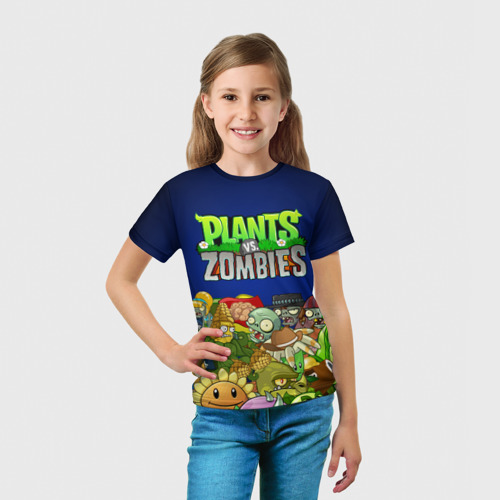 Детская футболка 3D Plants vs zombies, цвет 3D печать - фото 5