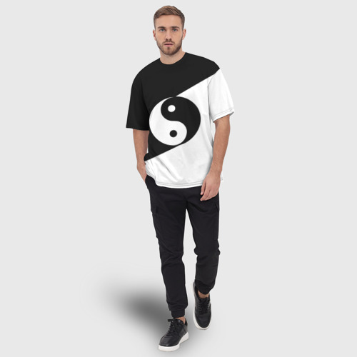 Мужская футболка oversize 3D Инь - янь #1, цвет 3D печать - фото 5
