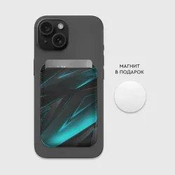 Картхолдер Magsafe магнитный Geometry stripes neon - фото 2