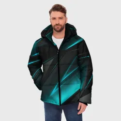 Мужская зимняя куртка 3D Geometry stripes neon - фото 2