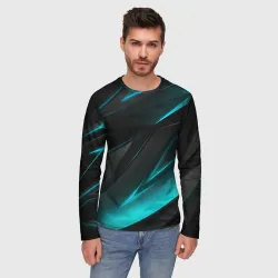 Мужской лонгслив 3D Geometry stripes neon - фото 2