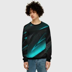 Мужской свитшот 3D Geometry stripes neon - фото 2