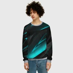 Мужской свитшот 3D Geometry stripes neon - фото 2