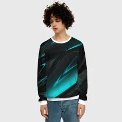 Мужской свитшот 3D Geometry stripes neon - фото 2