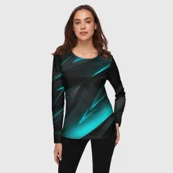 Женский лонгслив 3D Geometry stripes neon - фото 2