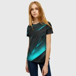 Женская футболка 3D Geometry stripes neon - фото 2