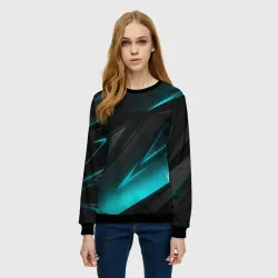 Женский свитшот 3D Geometry stripes neon - фото 2