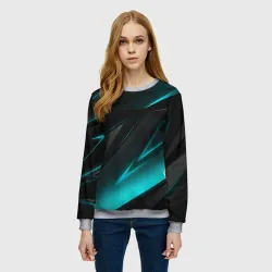 Женский свитшот 3D Geometry stripes neon - фото 2