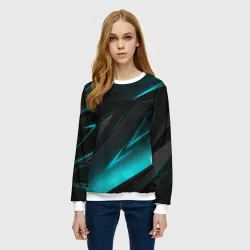 Женский свитшот 3D Geometry stripes neon - фото 2