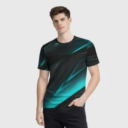 Мужская футболка 3D Geometry stripes neon - фото 2