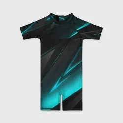Детский купальный костюм 3D Geometry stripes neon