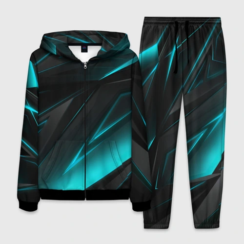 Мужской костюм 3D Geometry stripes neon