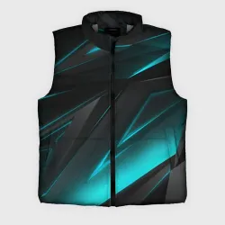 Мужской жилет утепленный 3D Geometry stripes neon