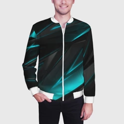Мужской бомбер 3D Geometry stripes neon - фото 2