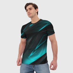 Мужская футболка 3D Geometry stripes neon - фото 2