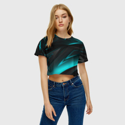 Женская футболка Crop-top 3D Geometry stripes neon - фото 2