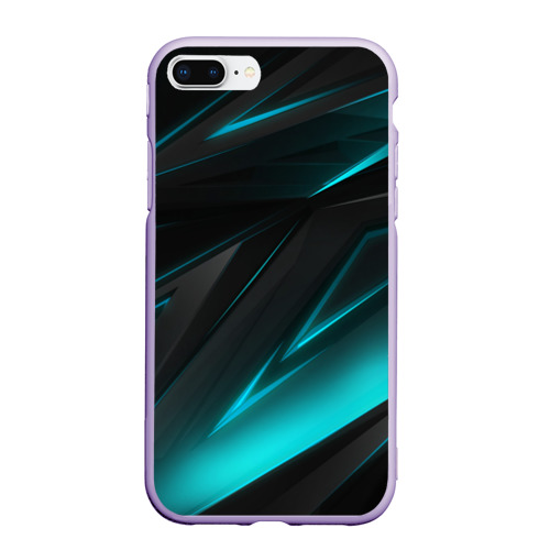 Чехол для iPhone 7Plus/8 Plus матовый Geometry stripes neon, цвет светло-сиреневый