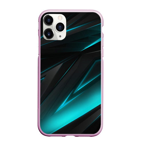 Чехол для iPhone 11 Pro матовый Geometry stripes neon, цвет розовый