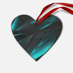 Деревянная игрушка Сердце Geometry stripes neon