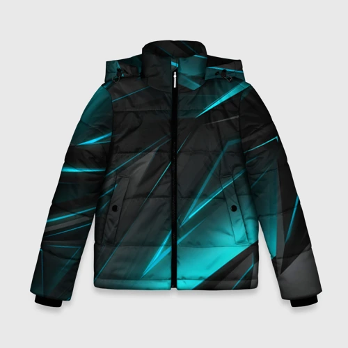 Зимняя куртка для мальчиков 3D Geometry stripes neon