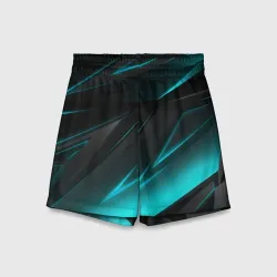 Детские спортивные шорты 3D Geometry stripes neon