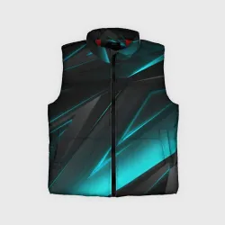 Детский жилет утепленный 3D Geometry stripes neon