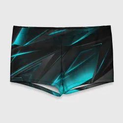 Мужские купальные плавки 3D Geometry stripes neon