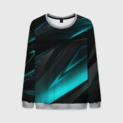 Мужской свитшот 3D Geometry stripes neon