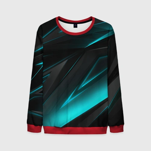Мужской свитшот 3D Geometry stripes neon