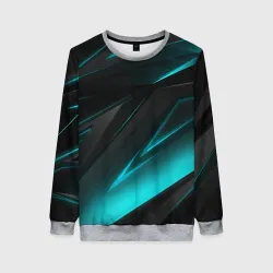 Женский свитшот 3D Geometry stripes neon