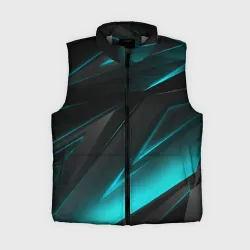 Женский жилет утепленный 3D Geometry stripes neon
