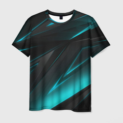 Мужская футболка 3D Geometry stripes neon