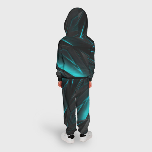 Детский костюм с толстовкой 3D Geometry stripes neon, цвет черный - фото 4